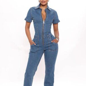 Denim Jumpsuit Medium Wash - XL